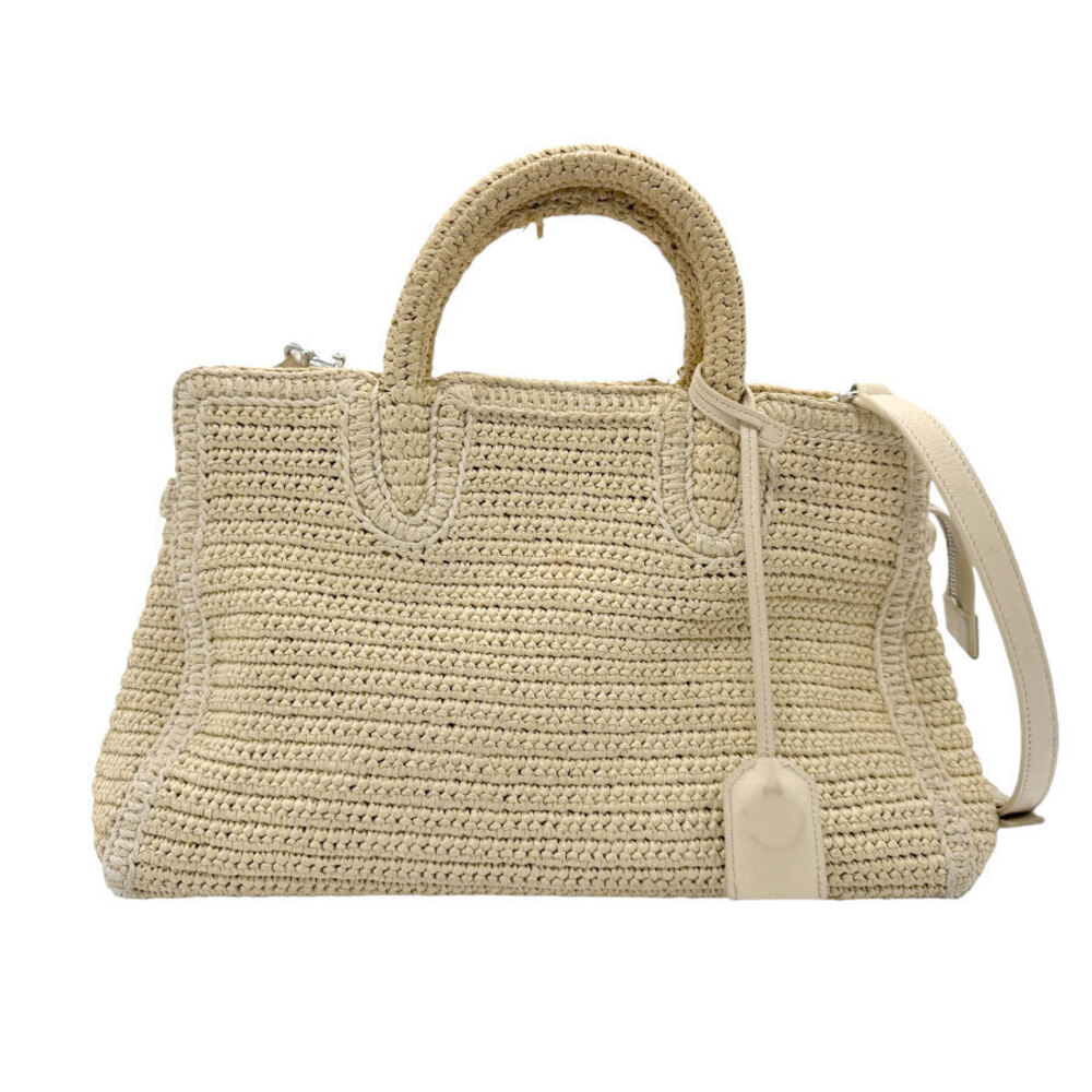 Saint Laurent 2way Shoulder Bag Cabarie Rever Gauche Raffia
